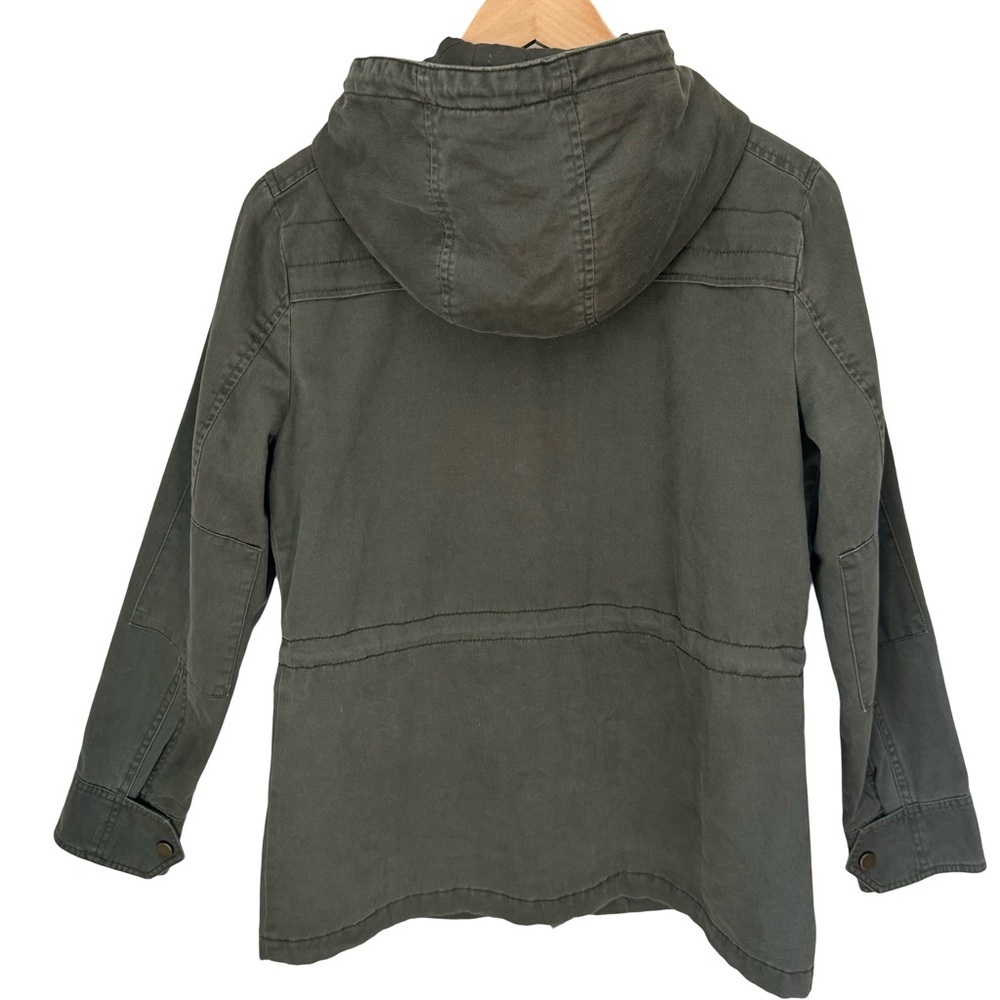 LUCKY BRAND Cotton Twill Hooded Jacket Anorak Utility Military Army Field Barn S - Picture 8 of 15